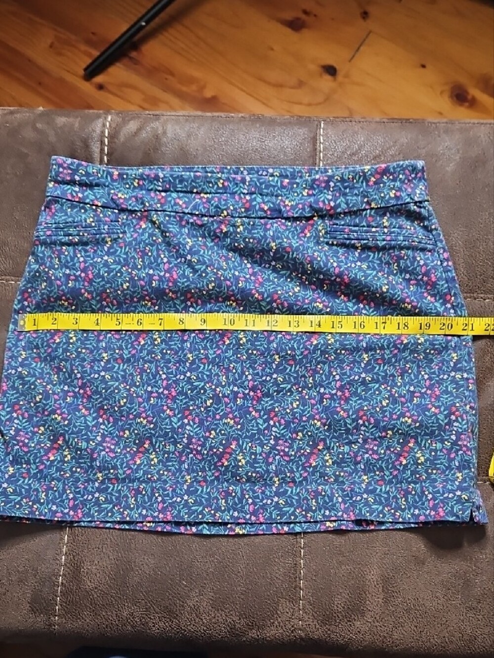 Croft & Barrow Effortless Stretch Blue Floral A-Line Women's Skort Shorts 14 - Picture 5 of 9